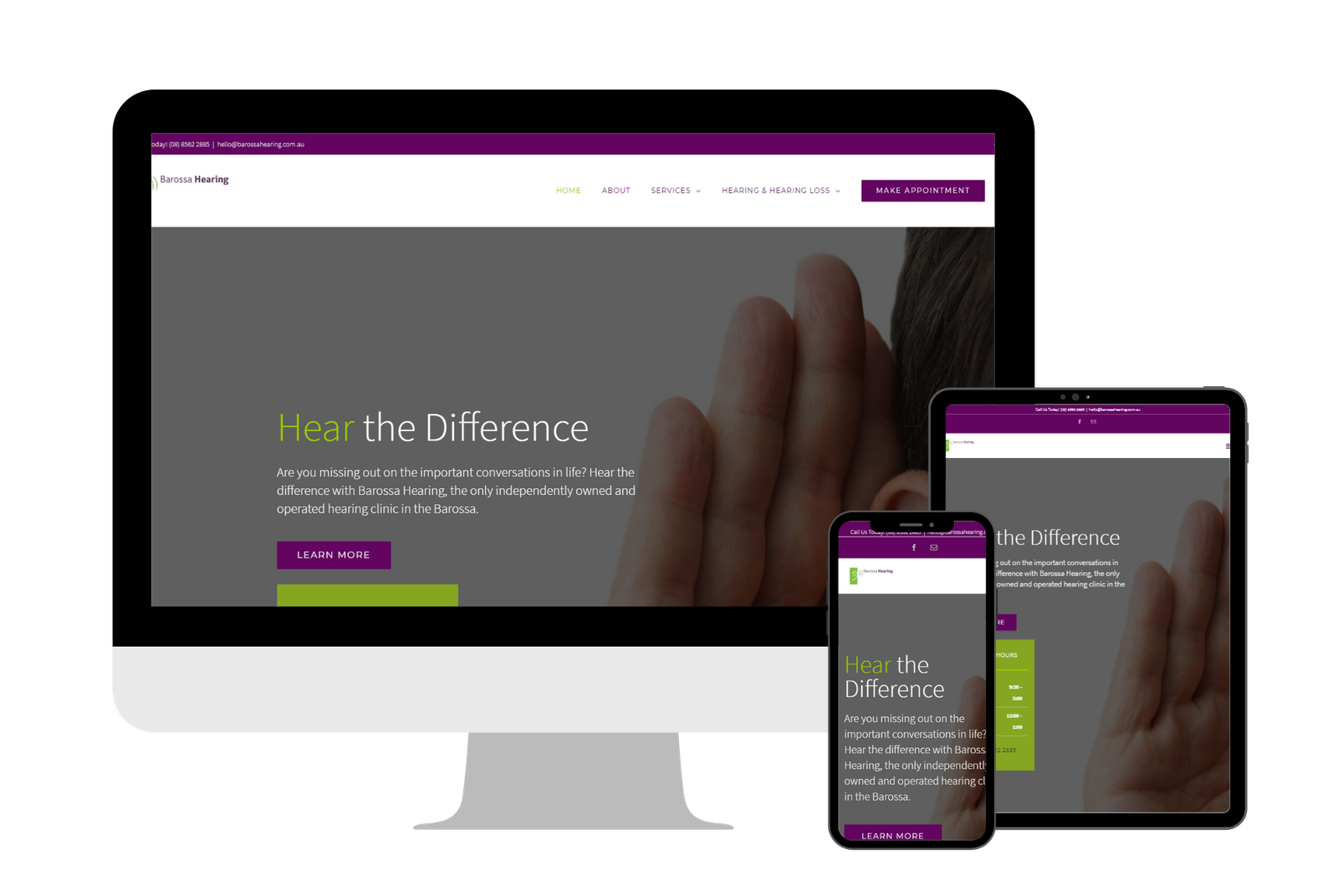 Barossa Hearing Web Mockup Loxton Lutheran School Website